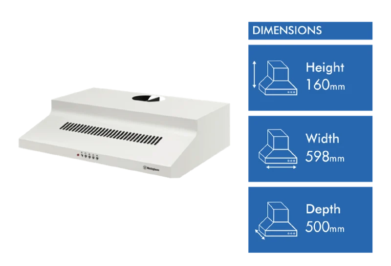 Westinghouse 60cm Fixed Rangehood, White