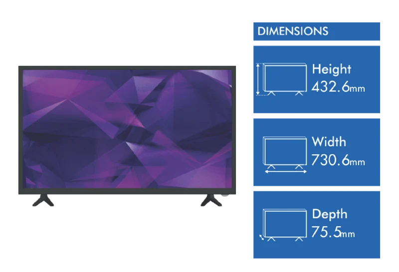 Linsar 32" HD WebOS Smart TV with 12V Adaptor