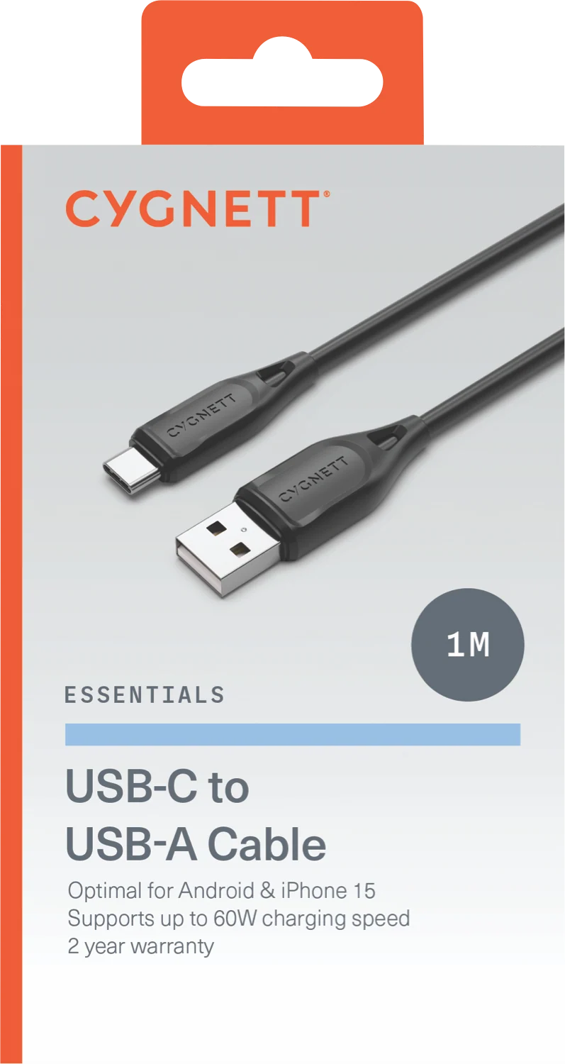 Cygnett Essentials USB-C To USB-A Cable 1m - Black