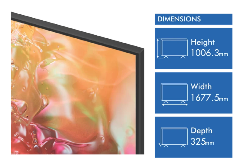 Samsung 75" DU7700 4K Crystal UHD Smart TV 24