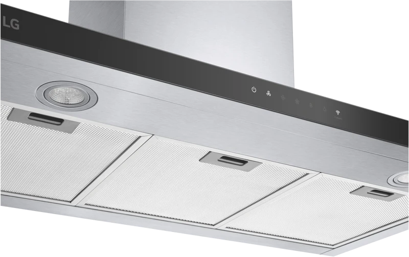 LG 90cm T-Shape Rangehood with ThinQ Auto, Stainless Steel