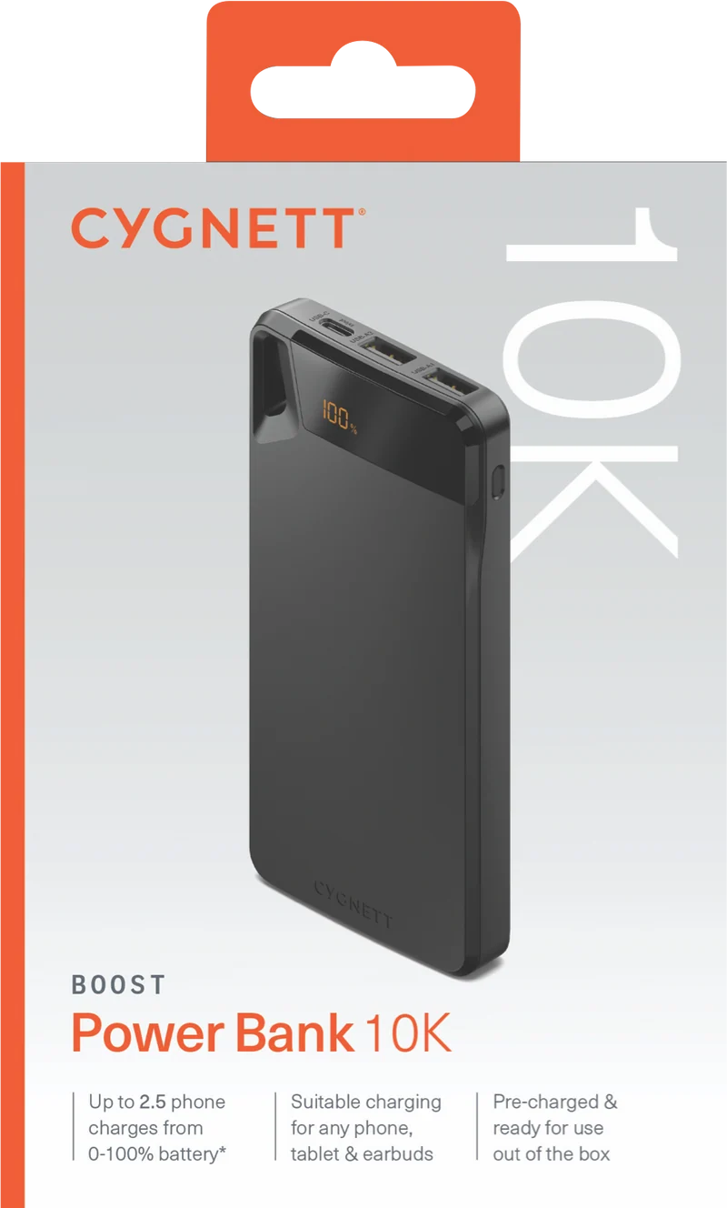 Cygnett Boost 10000mAh Powerbank - Black