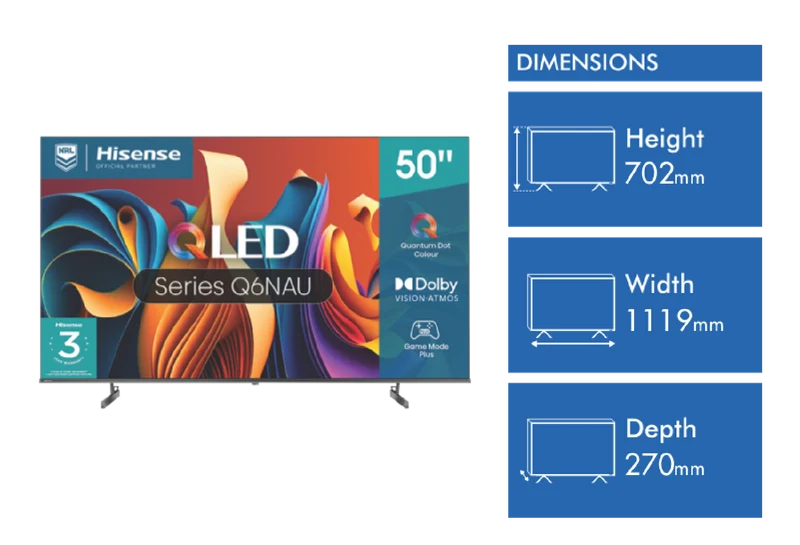 Hisense 50" Q6NAU 4K QLED Smart TV 24