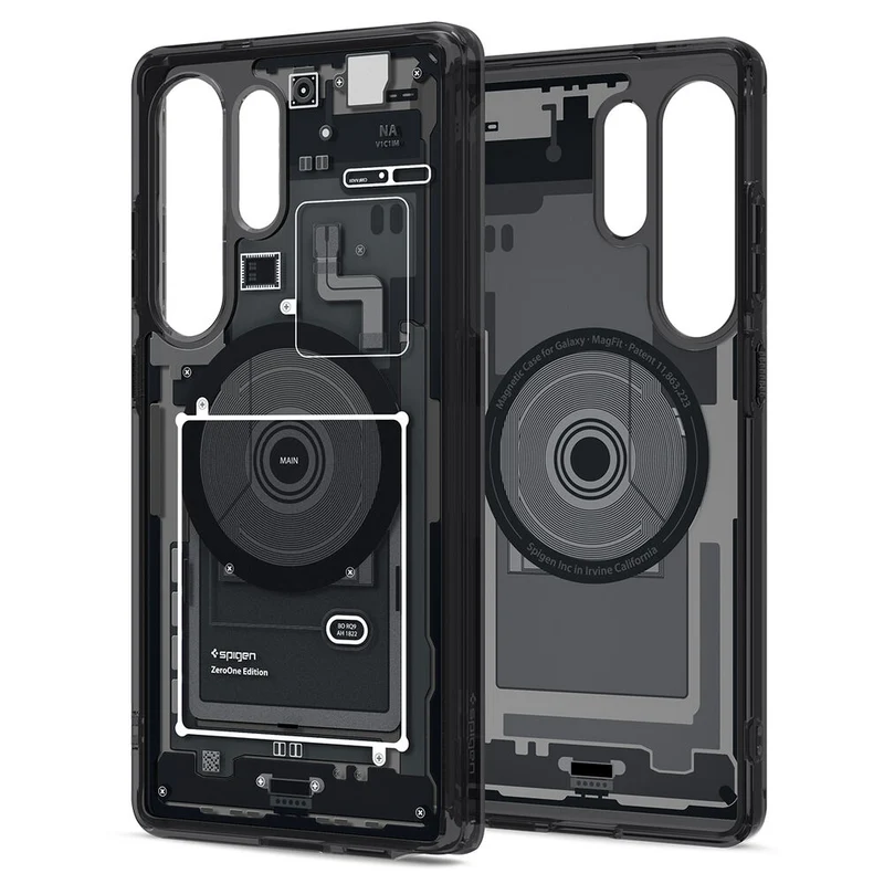 Spigen Samsung Galaxy S25 Ultra Ultra Hybrid (MagFit) Zero One Case - Zero One Black