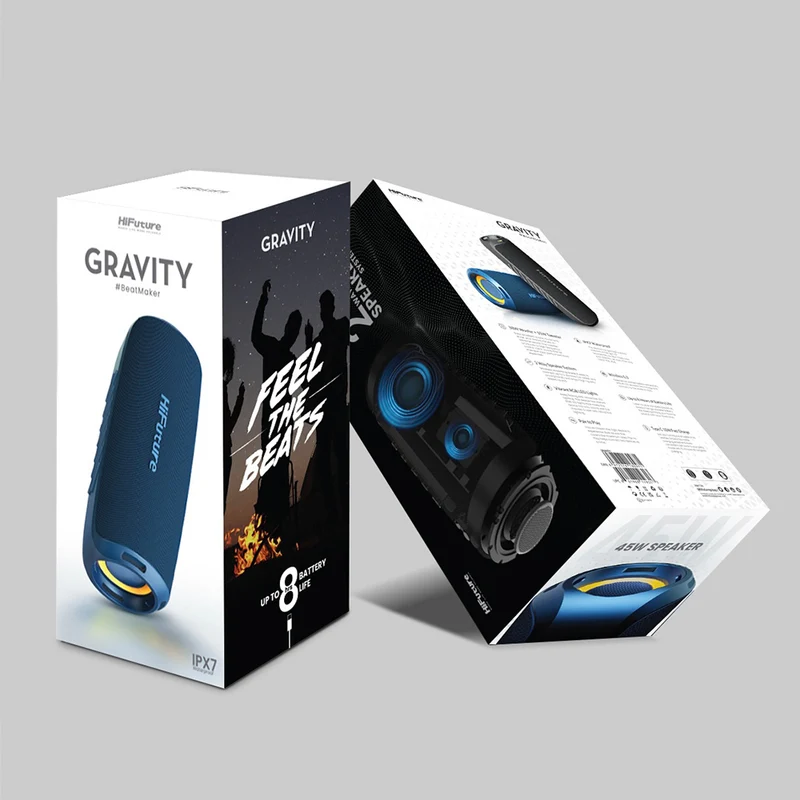 HiFuture Gravity 45W Portable Bluetooth Speaker with LED Lights (Blue)
