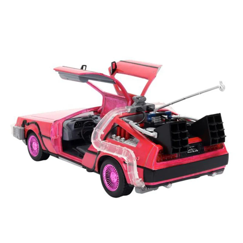 Jada 1:24 Pink Slips Back To The Future Delorean Time Machine Pink Diecast Model