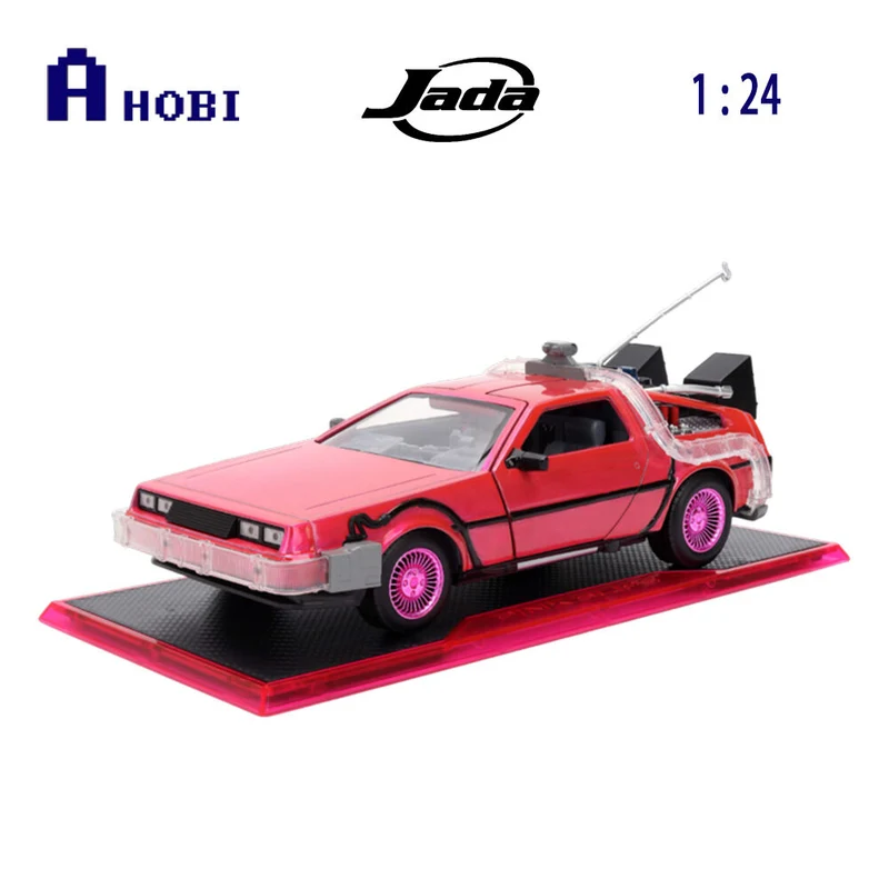 Jada 1:24 Pink Slips Back To The Future Delorean Time Machine Pink Diecast Model