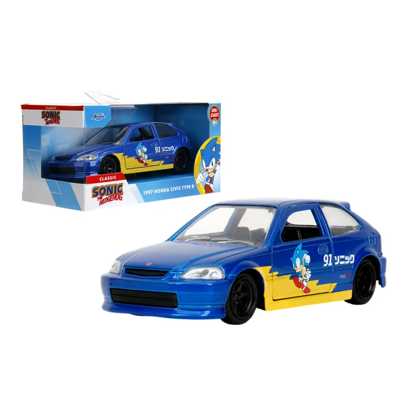 Jada 1:32 Scale Sonic The Hedgehog 1997 Honda Civic Type-R Diecast Car Model