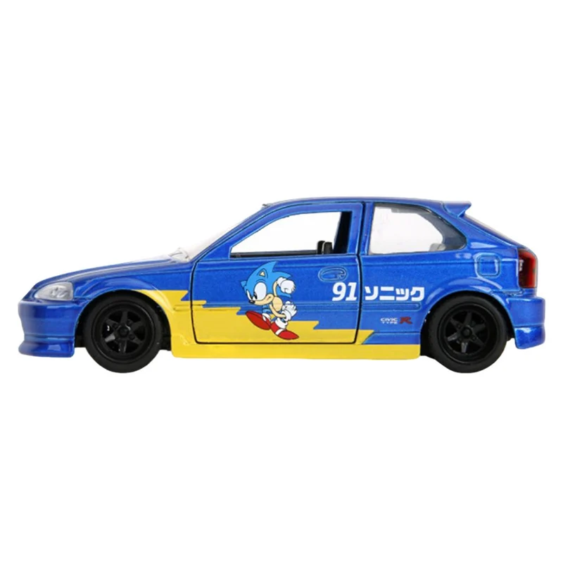 Jada 1:32 Scale Sonic The Hedgehog 1997 Honda Civic Type-R Diecast Car Model
