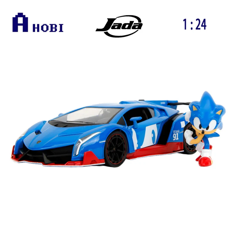 Jada 1:24 Sonic The Hedgehog Lamborghini Veneno Diecast Vehicle & Sonic Figure