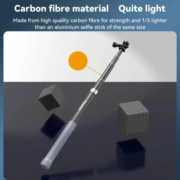 TELESIN 1.2 m Kolfiber Selfie Stick / Monopod med 1/4”-Gänga
