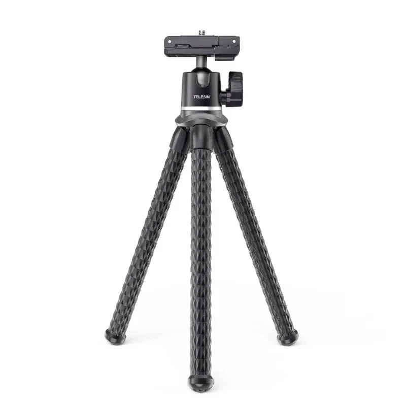 Telesin Tripod flexibelt 360 grader kulledshuvud 1/4" skruv / Mobilhållare / Tillbehörssko - Bläckfisk