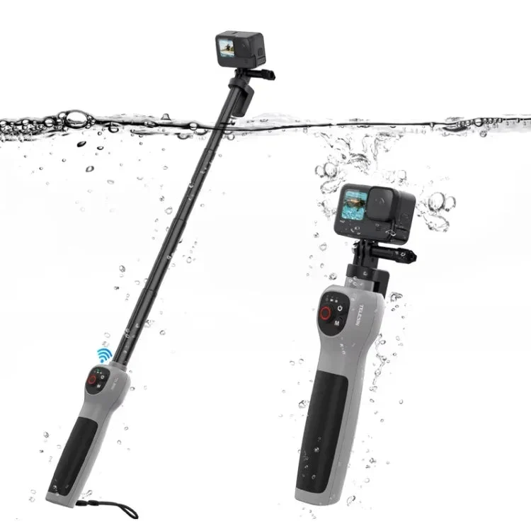Telesin Selfiepinne Vattentät - 250-850mm med Fjärr till GoPro Hero13/12/11/Mini/10/9/8 Black / Max