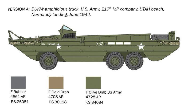 Italeri 1/72 D-Day 80th Anniversary DUKW 2.5 ton GMC Truck Amphibious Version