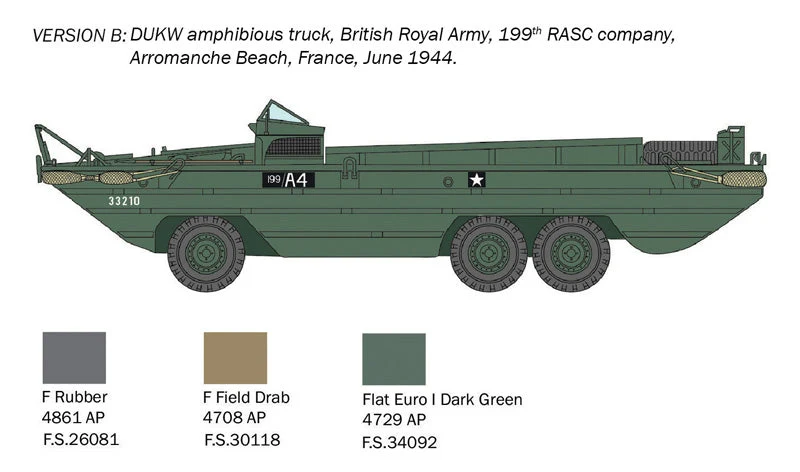 Italeri 1/72 D-Day 80th Anniversary DUKW 2.5 ton GMC Truck Amphibious Version