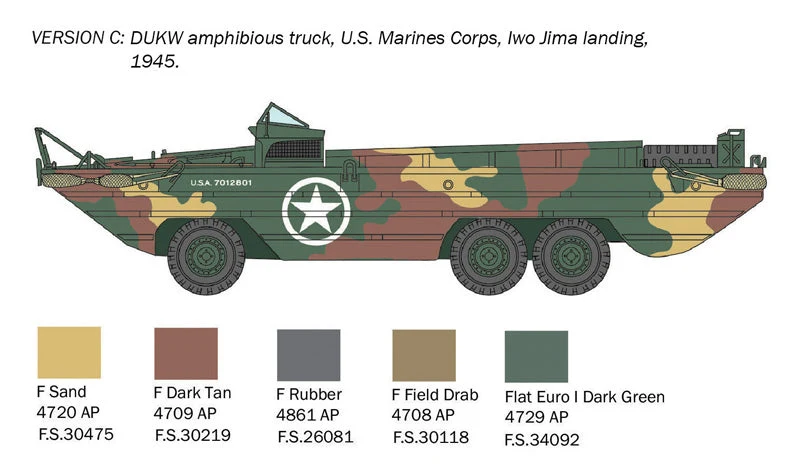 Italeri 1/72 D-Day 80th Anniversary DUKW 2.5 ton GMC Truck Amphibious Version