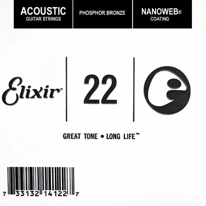 Elixir #14122 Acoustic Nanoweb Phosphor Bronze 0.022 Single String