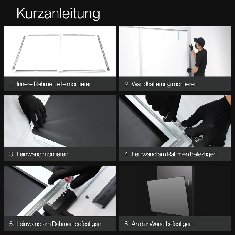 100''–200'' CineContrast Fixed-Frame-Leinwand in Soft-Grau