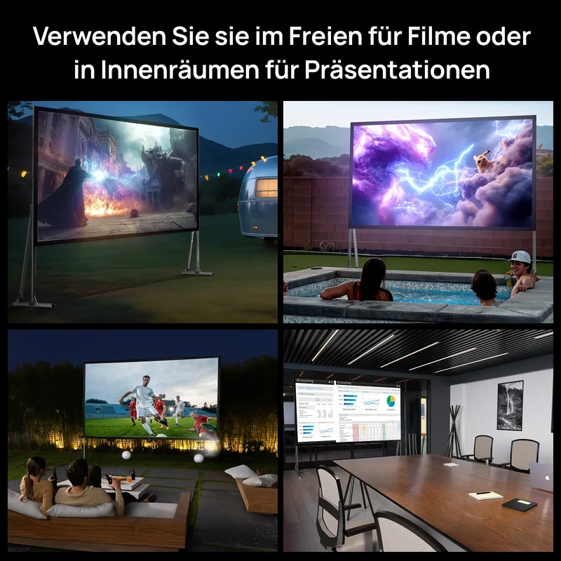 120''-200'' Awol Vision Tragbare faltbare Mattweiße Leinwand für den Außenbereich
