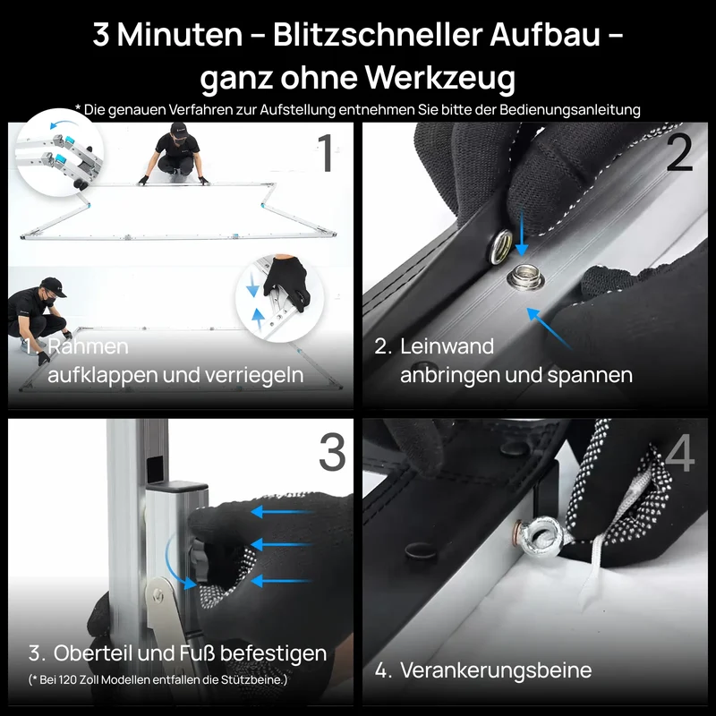 120''-200'' Awol Vision Tragbare faltbare Mattweiße Leinwand für den Außenbereich