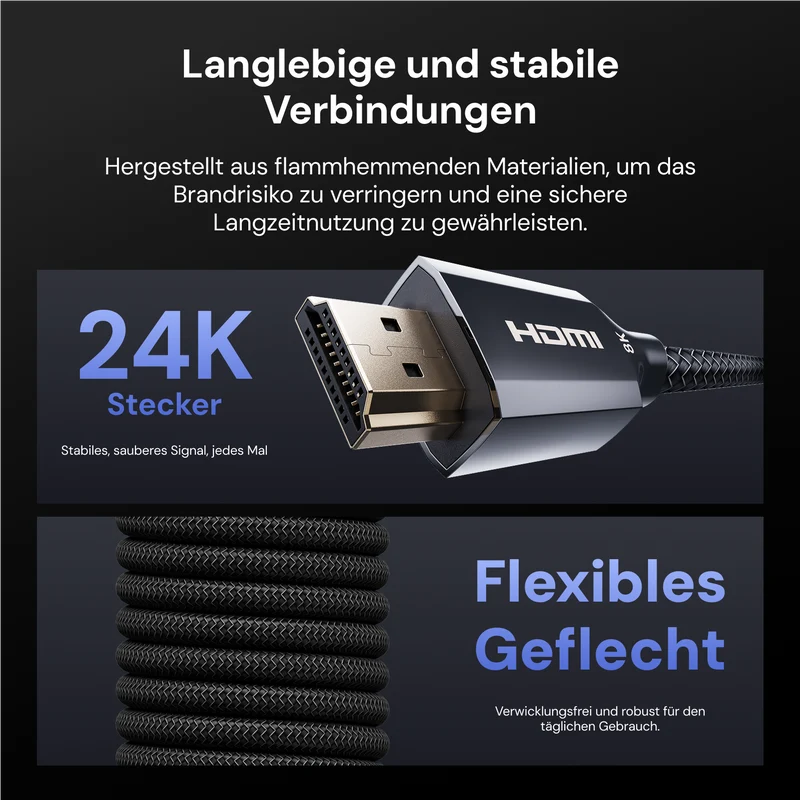AWOL Vision 8K Ultra High Speed zertifiziertes HDMI-Kabel