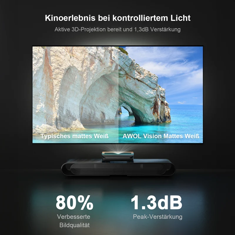 100'' -150'' Mattweiße Leinwand