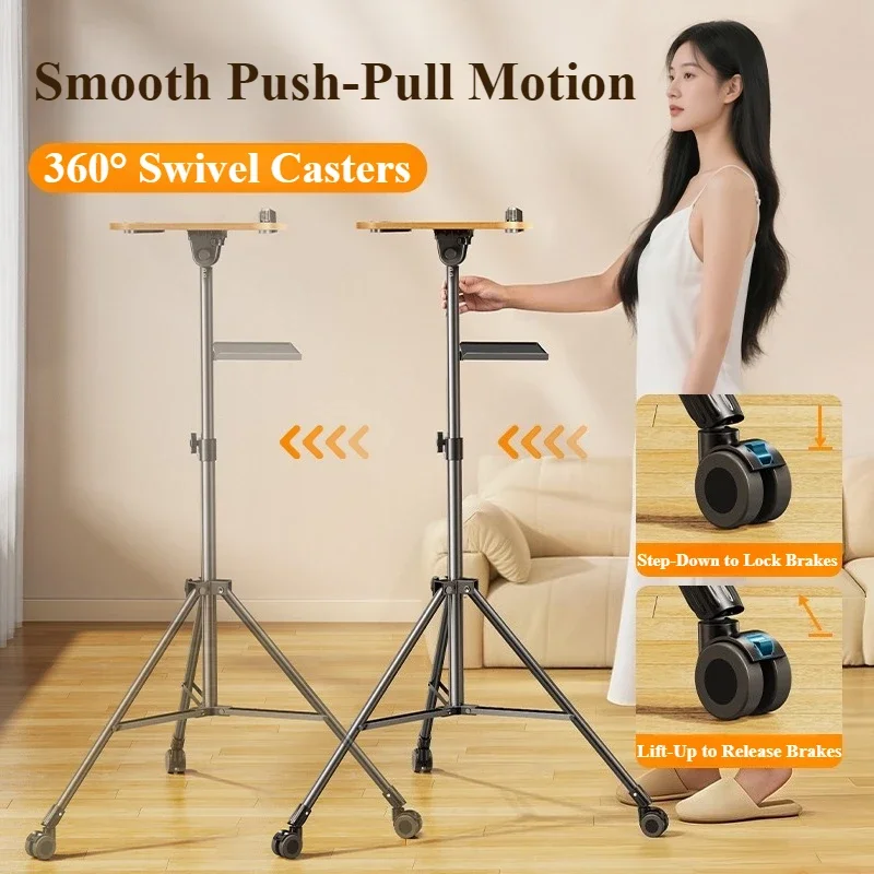 OatsBasf Solid Wood Adjustable Projector Laptop Stand