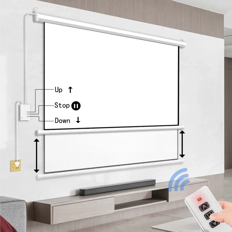 LumiView Drop-Down Motorized Home Cinema Projection Screen