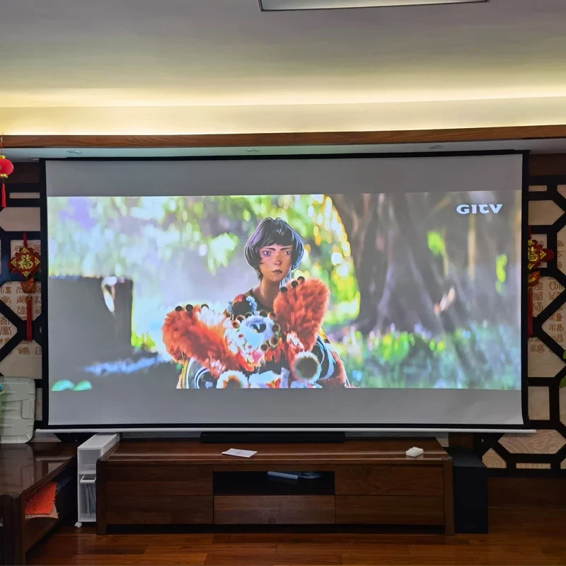 LumiView Drop-Down Motorized Home Cinema Projection Screen