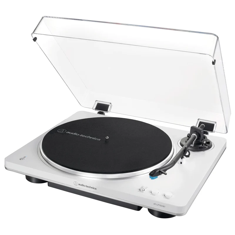 Audio-Technica LP70XBT Fully Automatic Bluetooth Turntable (White/Silver)
