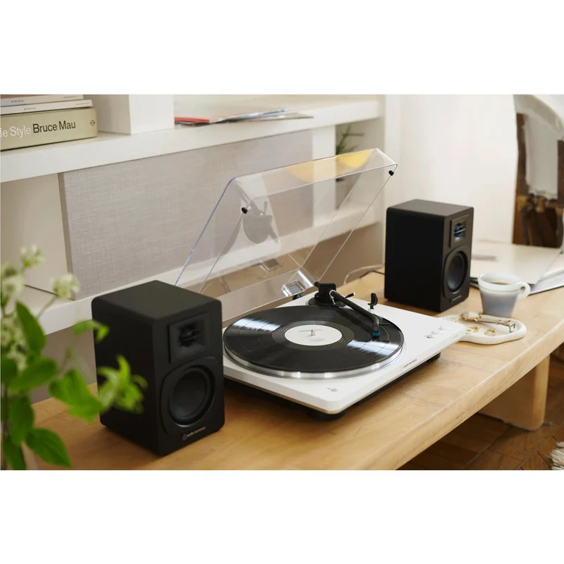 Audio-Technica LP70XBT Fully Automatic Bluetooth Turntable (White/Silver)