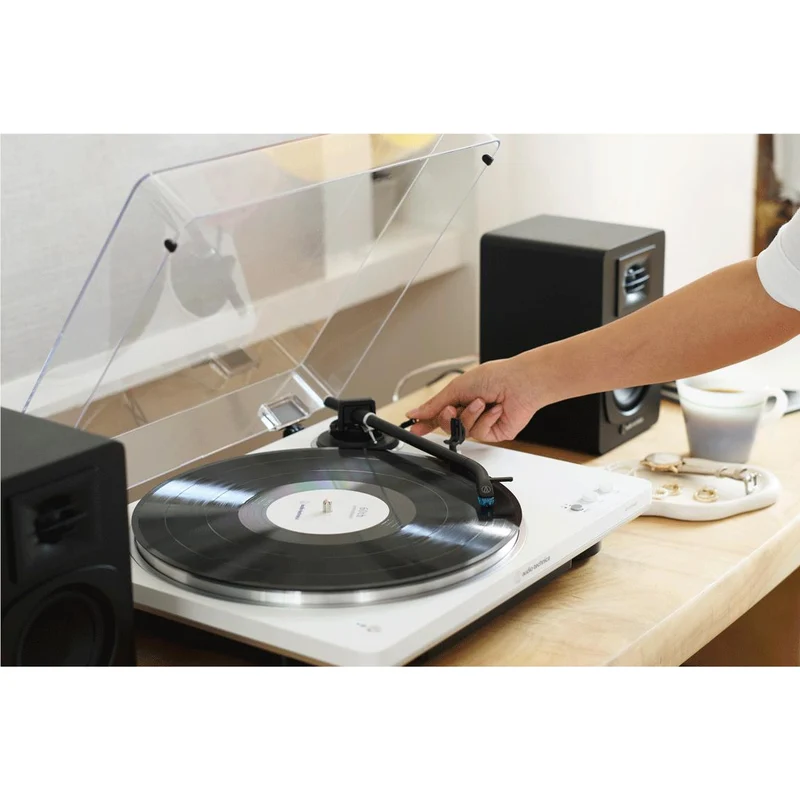 Audio-Technica LP70XBT Fully Automatic Bluetooth Turntable (White/Silver)