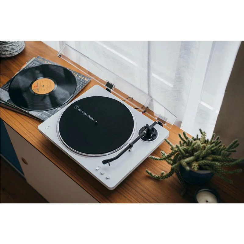 Audio-Technica LP70XBT Fully Automatic Bluetooth Turntable (White/Silver)