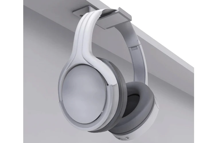 Kanto Universal Under Desk Headphone Hook (White)
