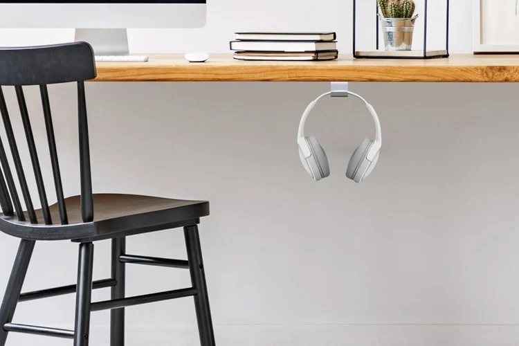 Kanto Universal Under Desk Headphone Hook (White)