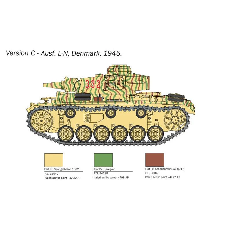 Italeri 1/56 Pz.Kpfw. III Ausf. J/L/M/N