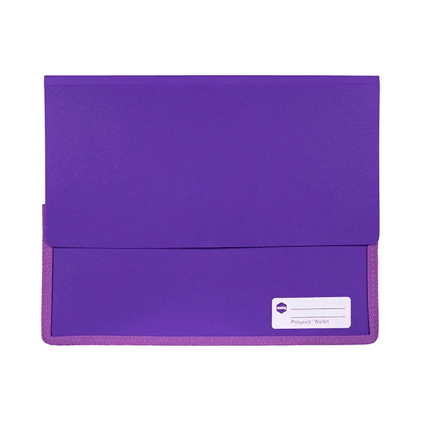Marbig Polypick Document Wallet Heavy Duty A4 Purple Pack 5