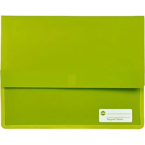 Marbig Polypick Document Wallet Heavy Duty A4 Green Lime Pack 5