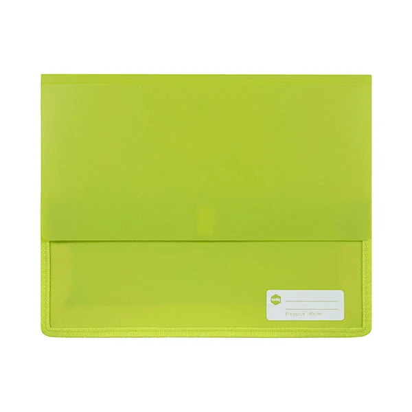 Marbig Polypick Document Wallet Heavy Duty A4 Green Lime Pack 5