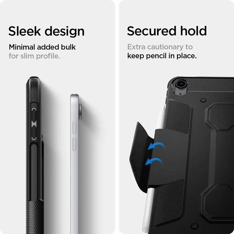 Spigen Apple iPad Air 11-inch M4/M3/M2 (2026/2025/2024) /10.9-inch 5th Gen (2022) /10.9-inch 4th Gen (2020) Rugged Armor Pro Case (Black)