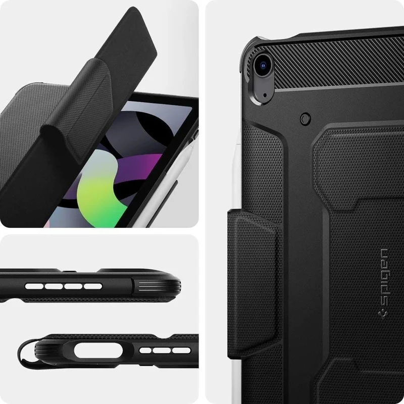 Spigen Apple iPad Air 11-inch M4/M3/M2 (2026/2025/2024) /10.9-inch 5th Gen (2022) /10.9-inch 4th Gen (2020) Rugged Armor Pro Case (Black)