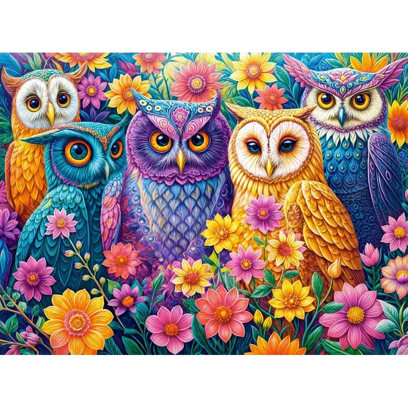Castorland 3000-Pieces Flower Owl Meeting Puzzle