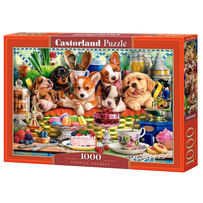 Castorland 1000-Pieces Puppies Dessert Puzzle