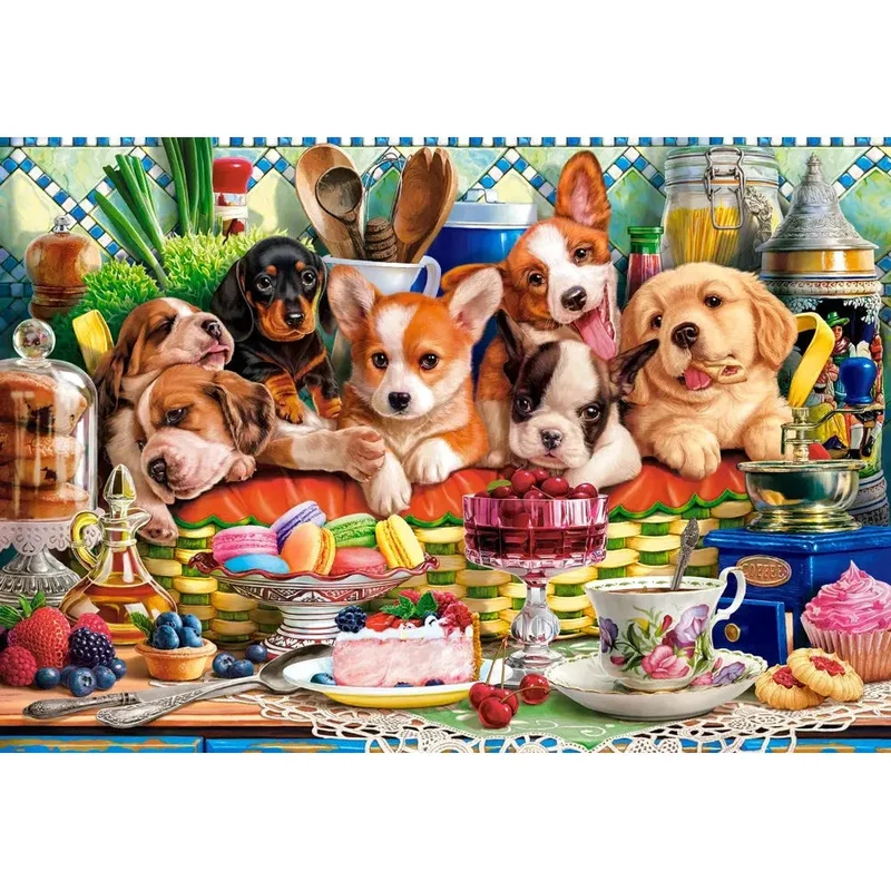 Castorland 1000-Pieces Puppies Dessert Puzzle