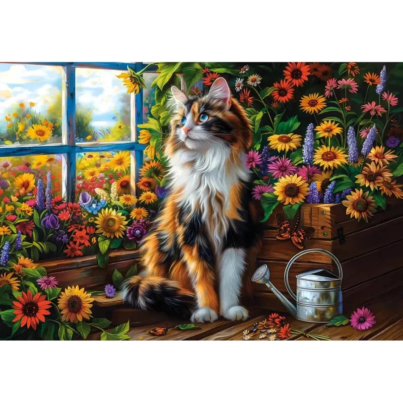 Castorland 1000-Pieces Blooming Cat Meditation Puzzle