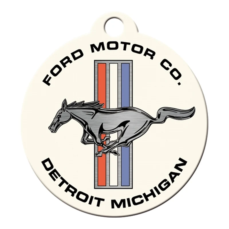 Nostalgic-Art Keyring Round Ford Mustang - Horse and Stripes Logo 7.5x4x0.3cm