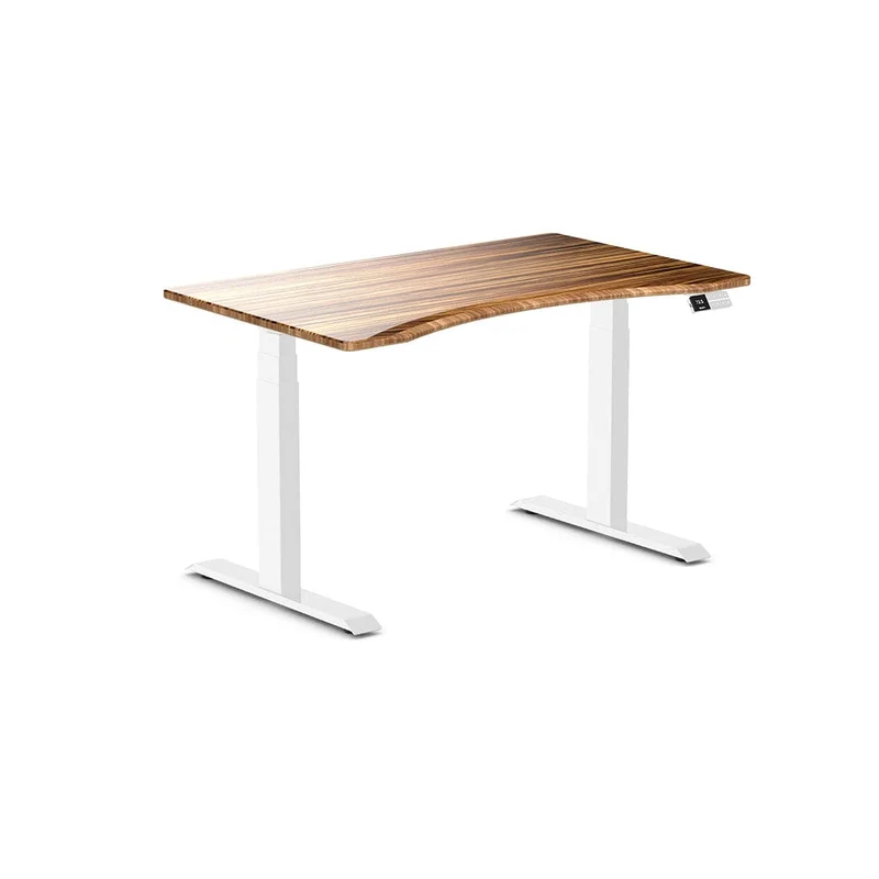 Desky Dual Ergo Edge Sit Stand Desk 180cm Black Desktop and Matte Black Frame