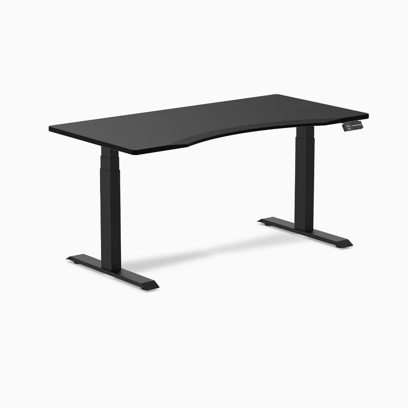Desky Alpha Dual Sit Stand Gaming Desk - Ergo Edge / 1500x750mm / Matte Black