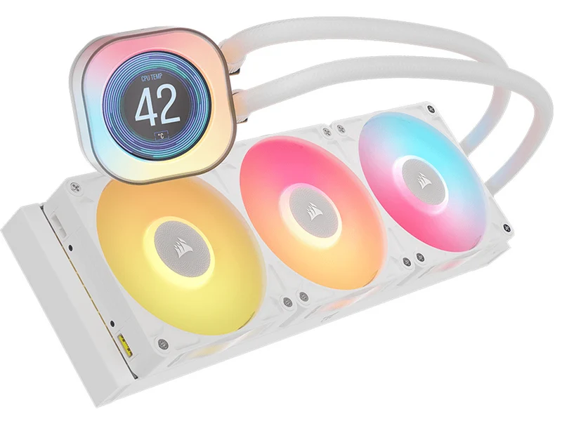 Corsair iCUE LINK TITAN 360 RX LCD 360mm RGB AIO Liquid CPU Cooler - White (CW-9061026-WW)