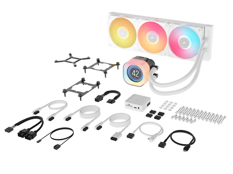 Corsair iCUE LINK TITAN 360 RX LCD 360mm RGB AIO Liquid CPU Cooler - White (CW-9061026-WW)